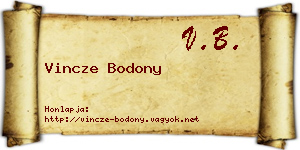 Vincze Bodony névjegykártya